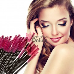 Periute Mascara pentru extensii gene false MPG07, 10 bucati Roz cu Negru